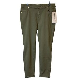 Amazon Essentials Olive‎ Green Skinny Jeans Womens Size 16 Short Stretch Denim #